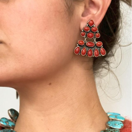 Red Coral Tulum Earrings