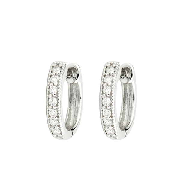 Diamond Huggie Hoop Earrings