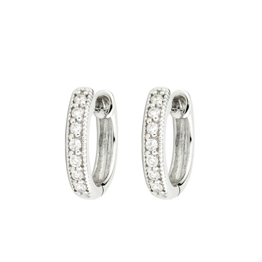 Diamond Huggie Hoop Earrings