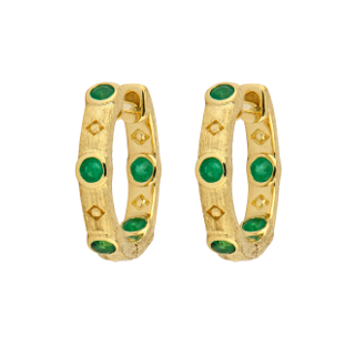 Jane Huggie Earrings with Emeralds