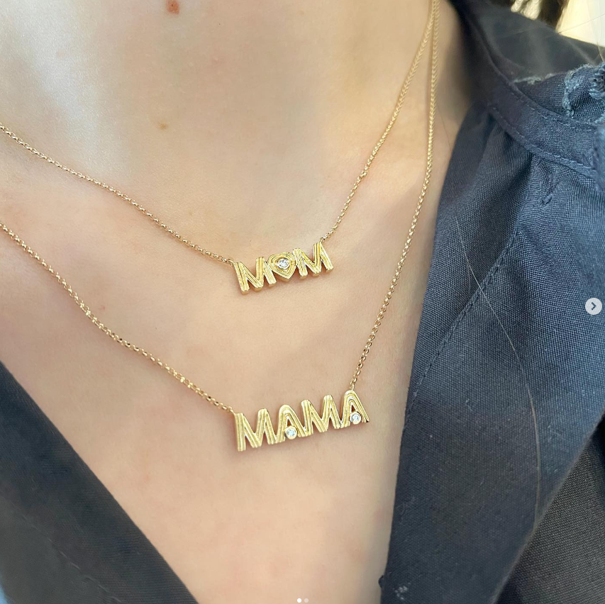 Retro "MOM" Necklace