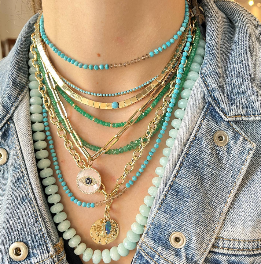 Mother of Pearl Evil Eye Charm