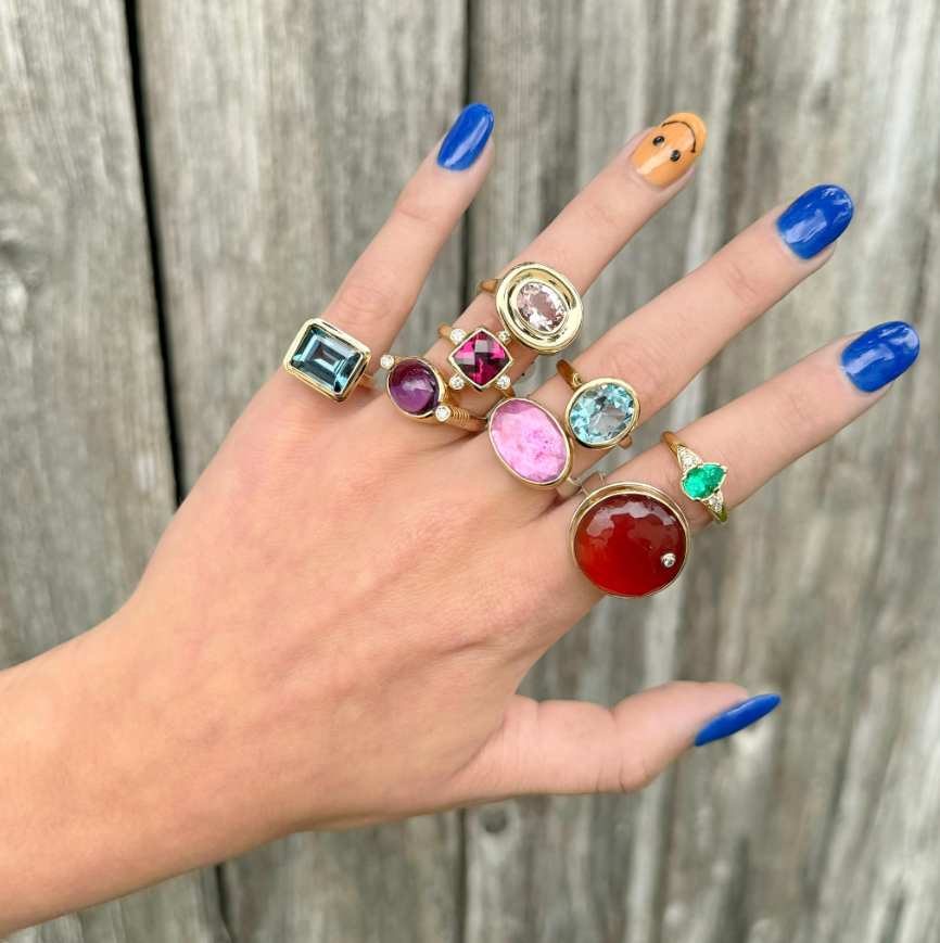 Carnelian with Diamond Accent Ring