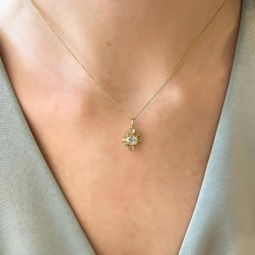 Old Mine Cut Diamond Necklace