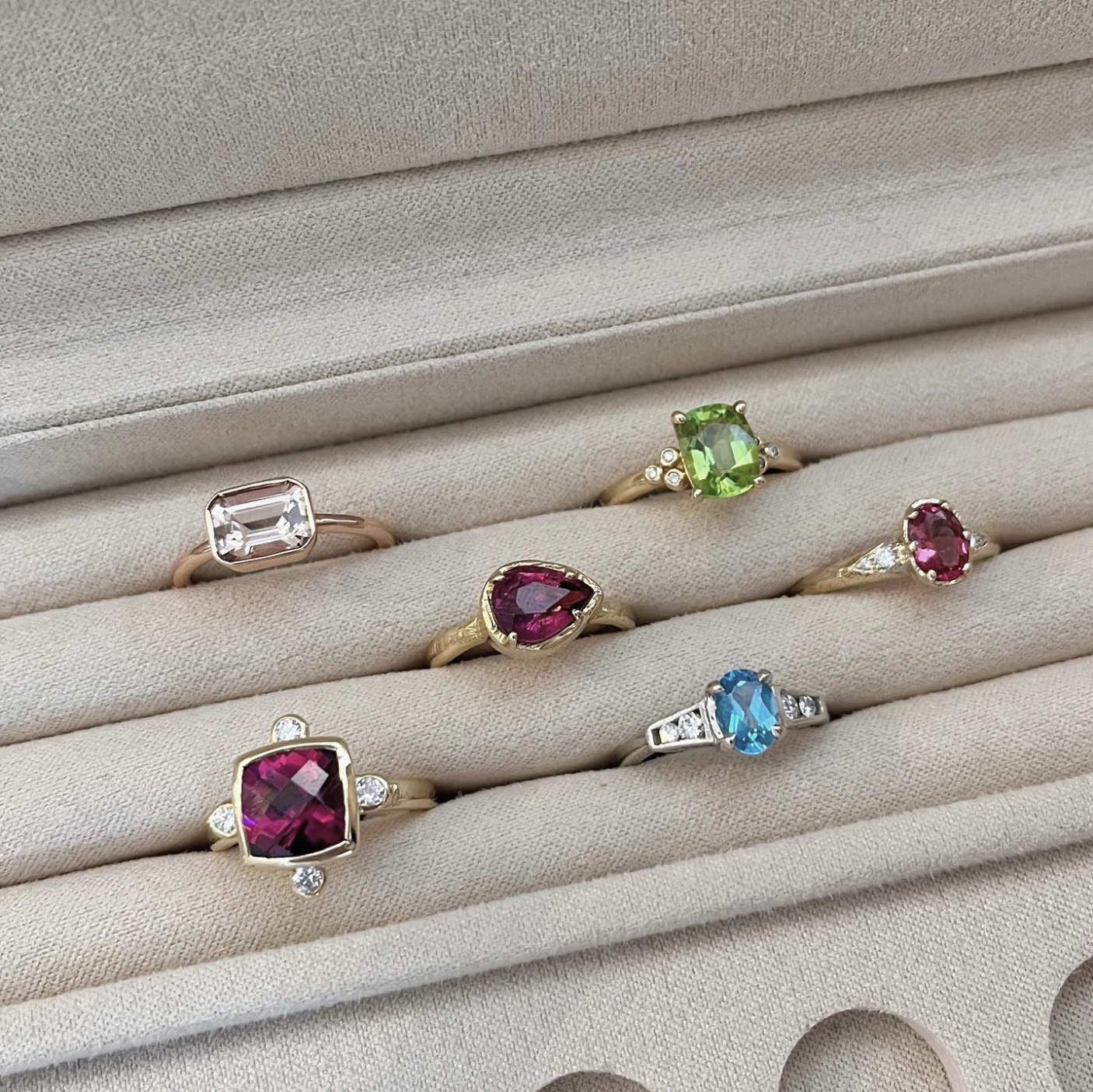 Blue Zircon & Diamond Ring