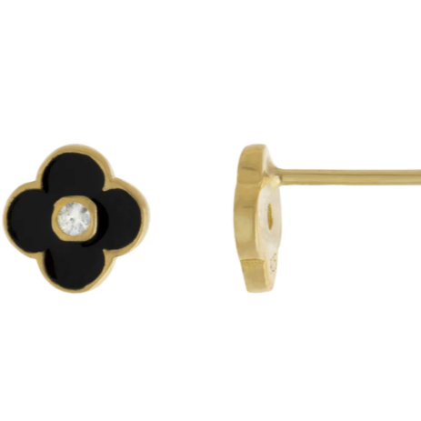 Black Clover Stud Earrings