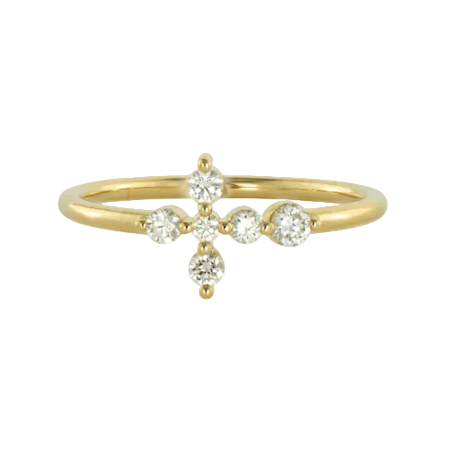 Sideways Diamond Cross Ring