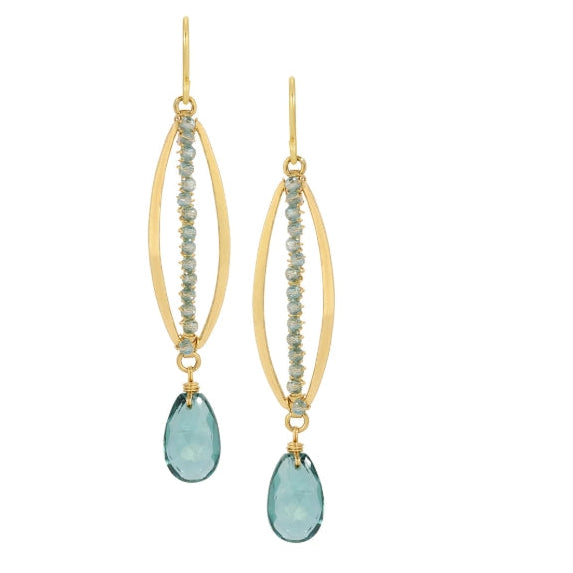 Teal Quartz Earrings