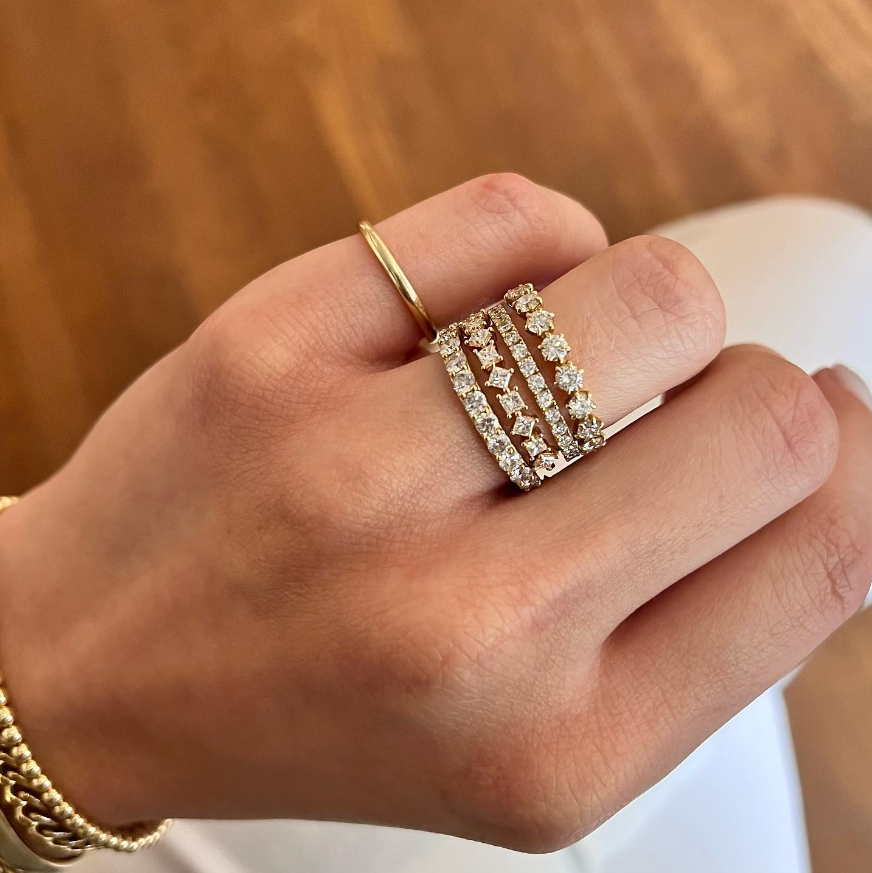 Millie Ryan Princess Cut Single Row Ring