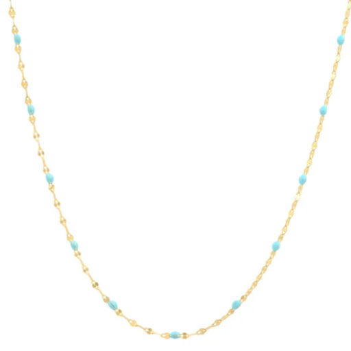 Gold Vermeil Sparkle Chain with Blue Enamel