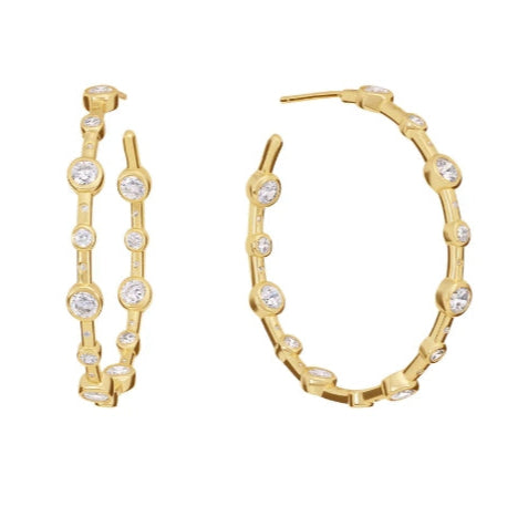 CZ Inside Out Hoop Earrings