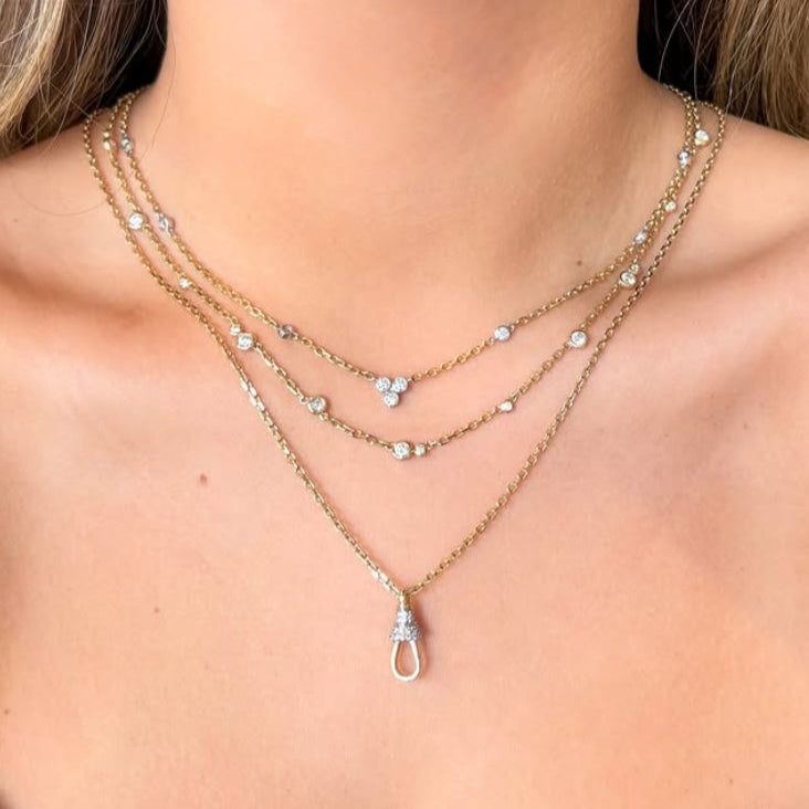 Double Stone Diamond by the Yard Necklace