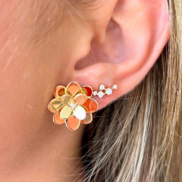 Small Flower Statement Earrings