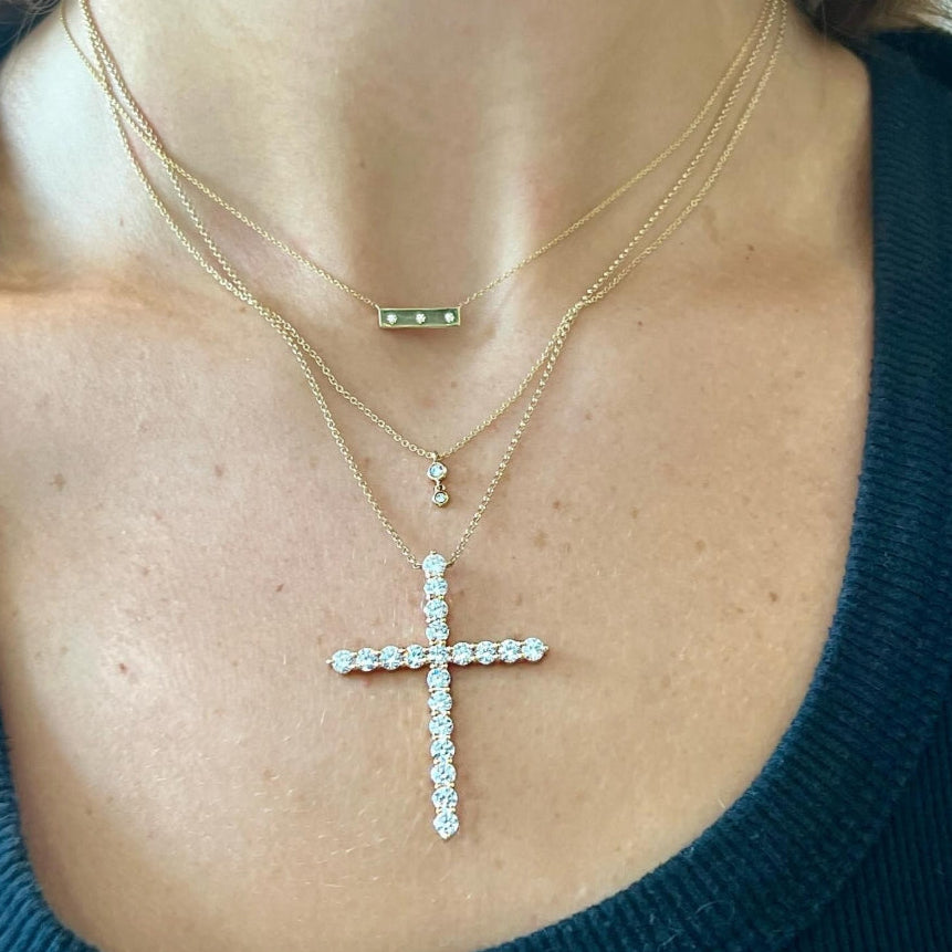 Diamond Bezel Drop Necklace