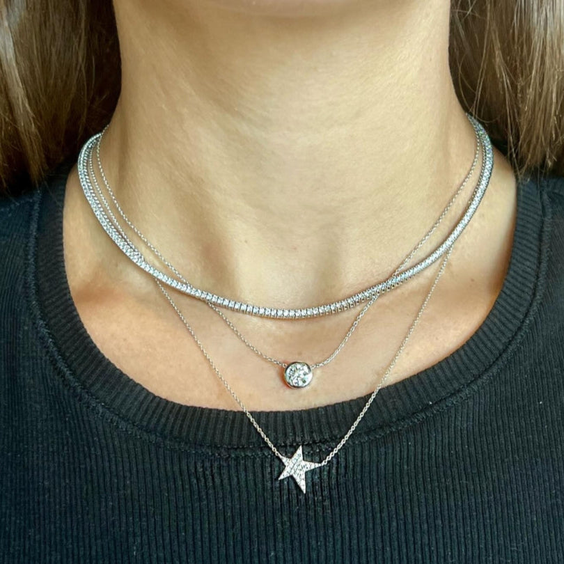 3.99 ctw White Gold Diamond Tennis Necklace