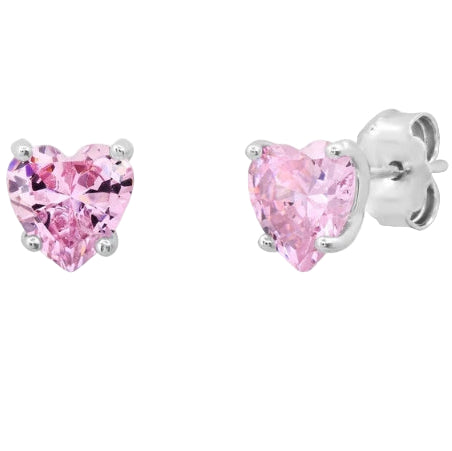 Pink Heart Stud Earrings