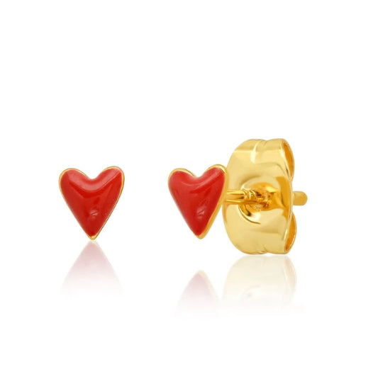 Mini Enamel Heart Studs
