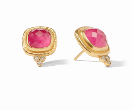 Tudor Studs Iridescent Raspberry