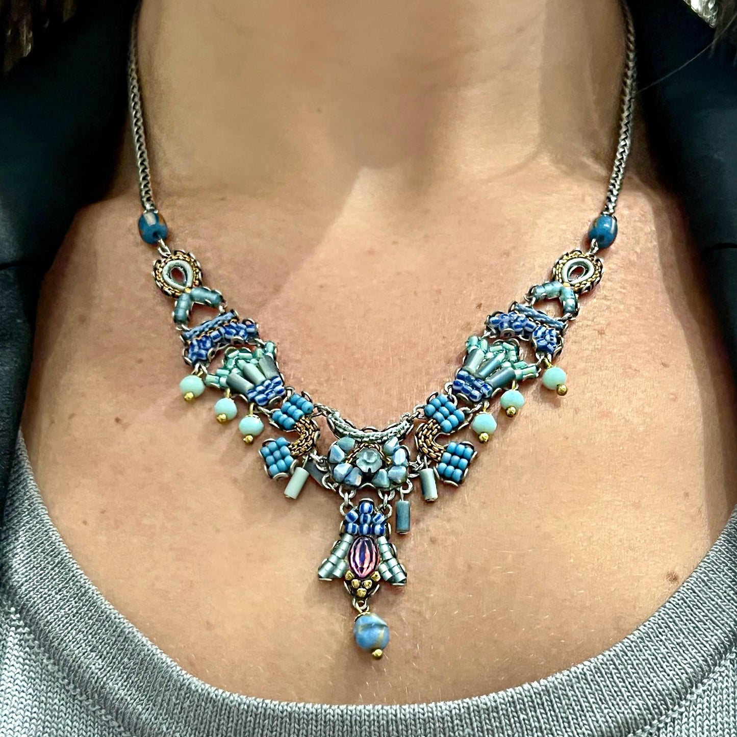 Medium Blue Bird Necklace