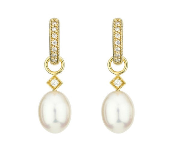White Pearl Briolette Earring Charms