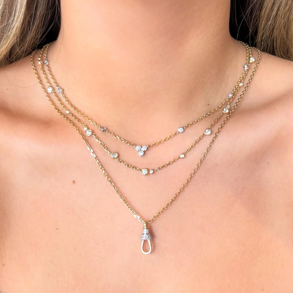 Diamond Charm Bail Necklace