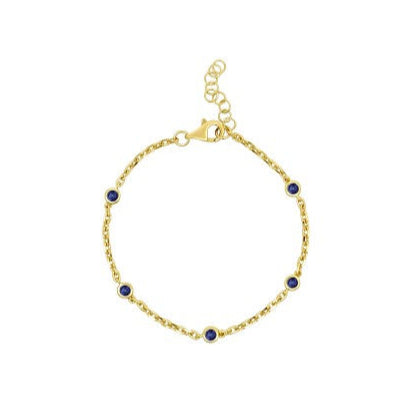 Blue Sapphire Gold Bracelet