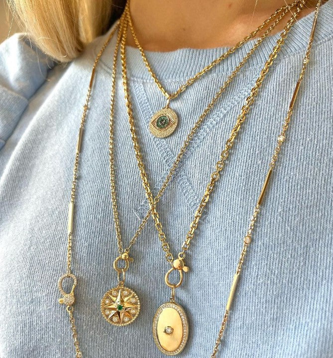 Gold and Diamond Oval Locket