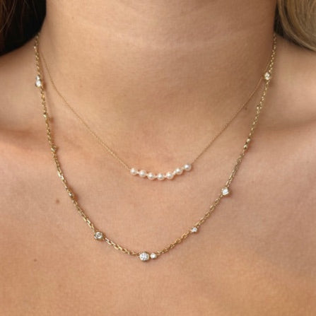 Double Stone Diamond by the Yard Necklace
