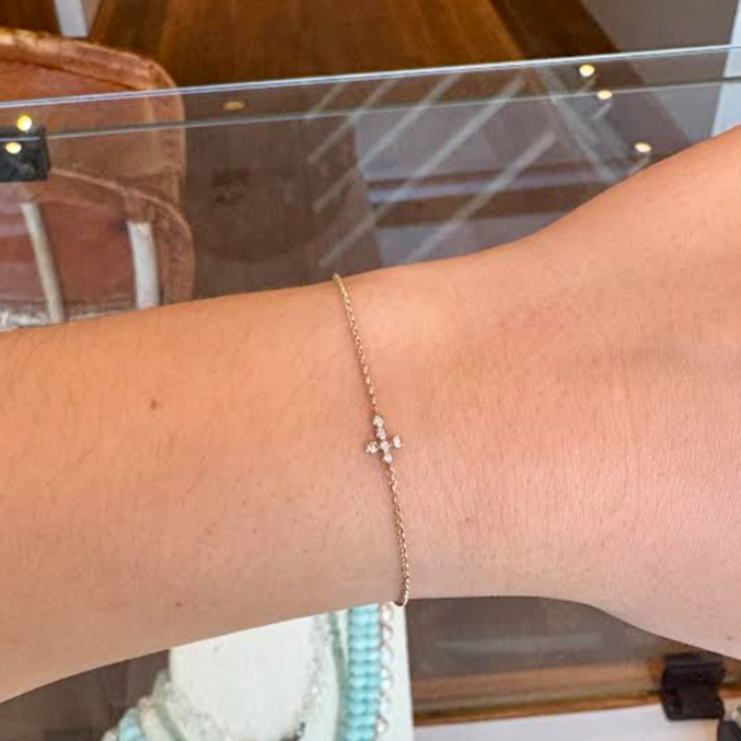 Diamond Bezel Cross Bracelet