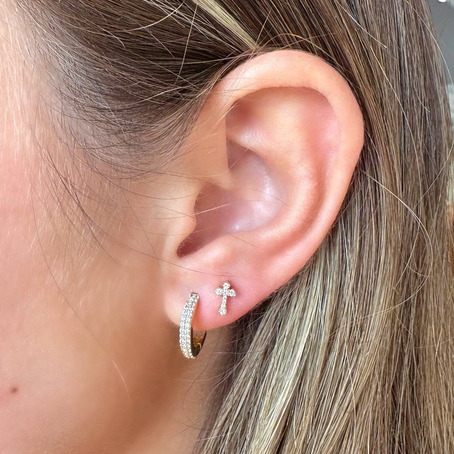 Diamond Cross Stud