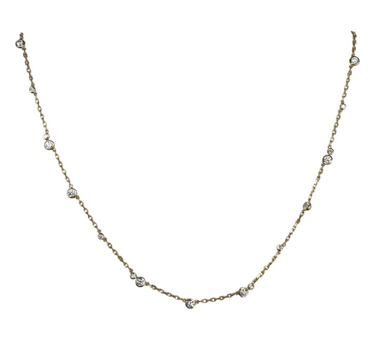 Double Stone Diamond by the Yard Necklace