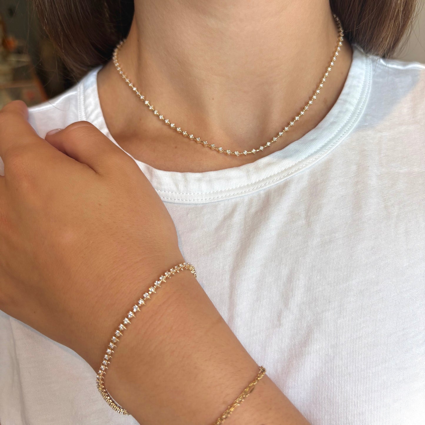 Tennis Necklace with Diamonds