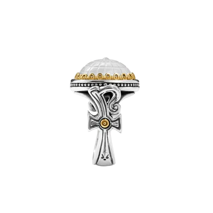 Mother of Pearl Doublet Dome Ring