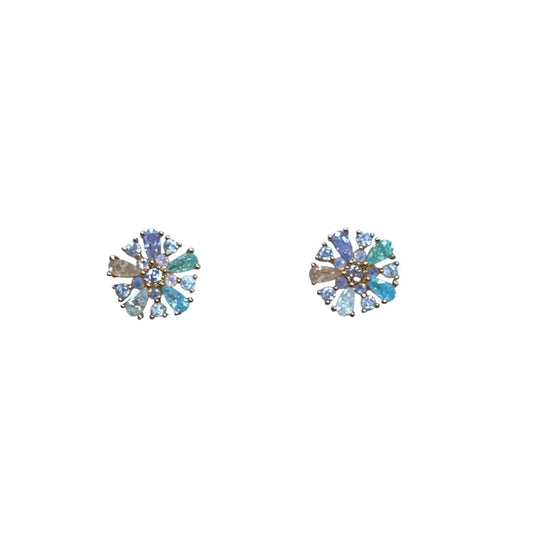 Multi CZ Flower Earrings