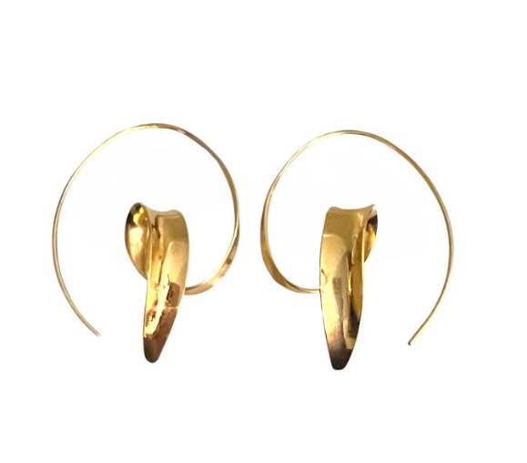 Hand Forged Vermeil Twisted Earrings