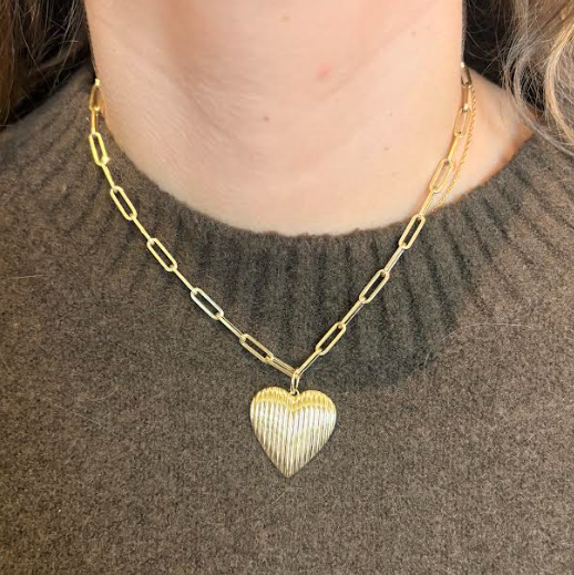 14k Yellow Gold Heart Pendant