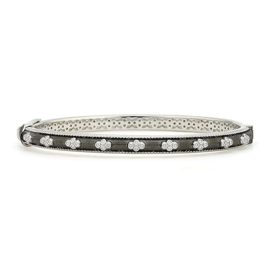 Sterling Silver Delicate Provence Beaded Quad Bangle