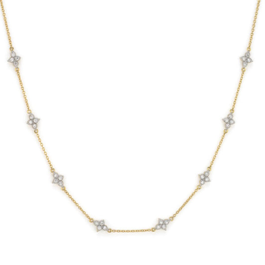 Moroccan Quad Diamond Station Necklace