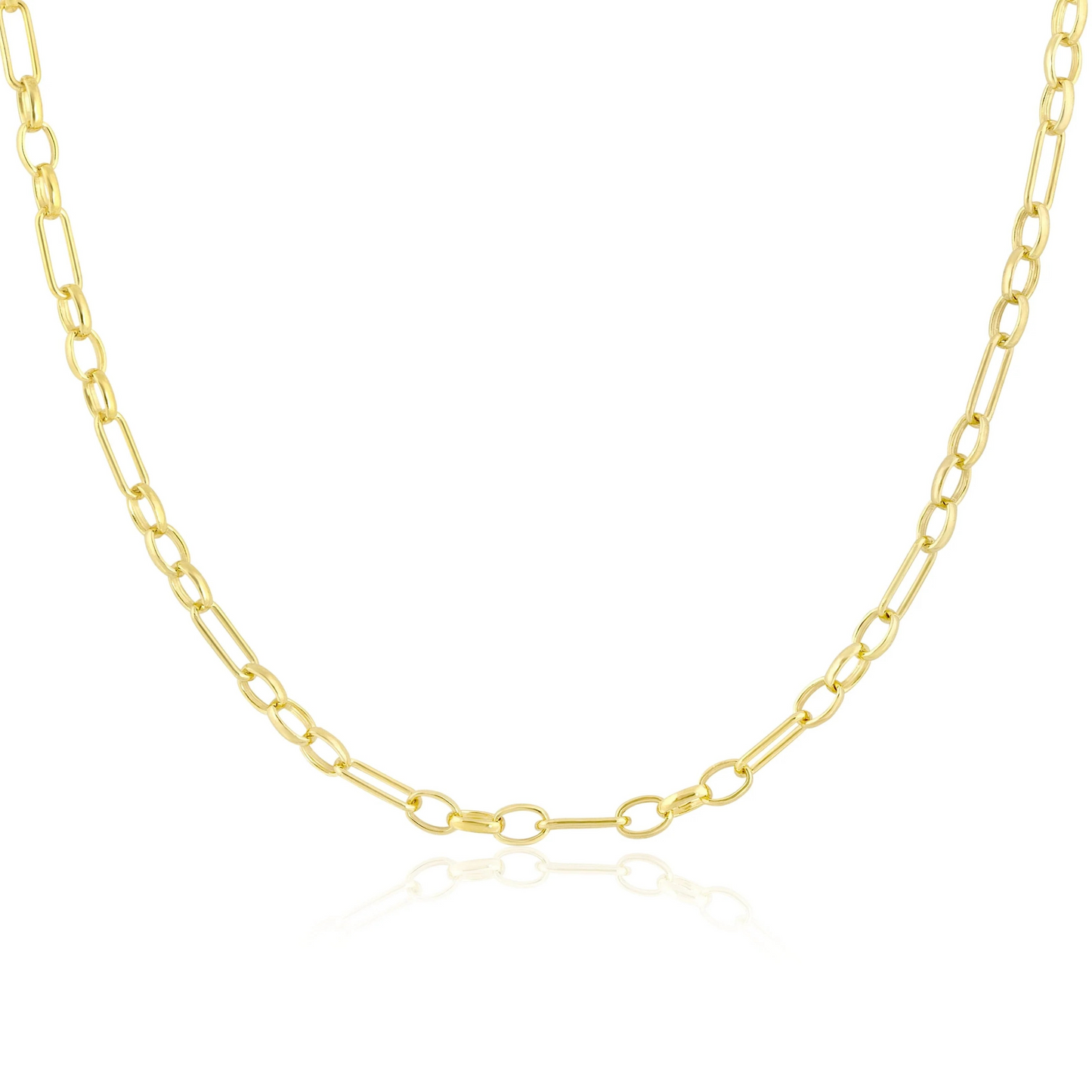 Triple Round & Oval Watch Chain Necklace