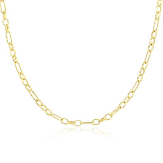 Triple Round & Oval Watch Chain Necklace