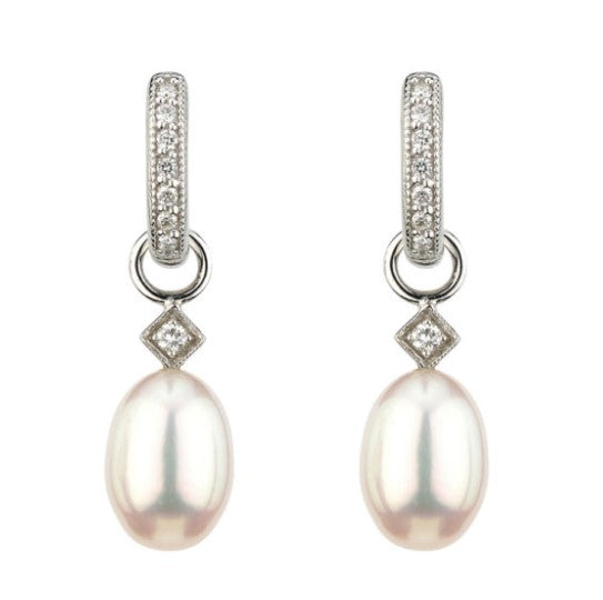 White Pearl Briolette Earring Charms