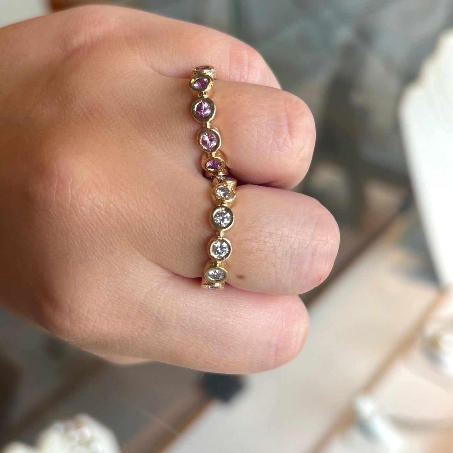 Lab Diamond Bezel Anniversary Band