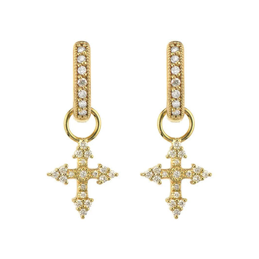 Provence Champagne Tiny Cross Earring Charms
