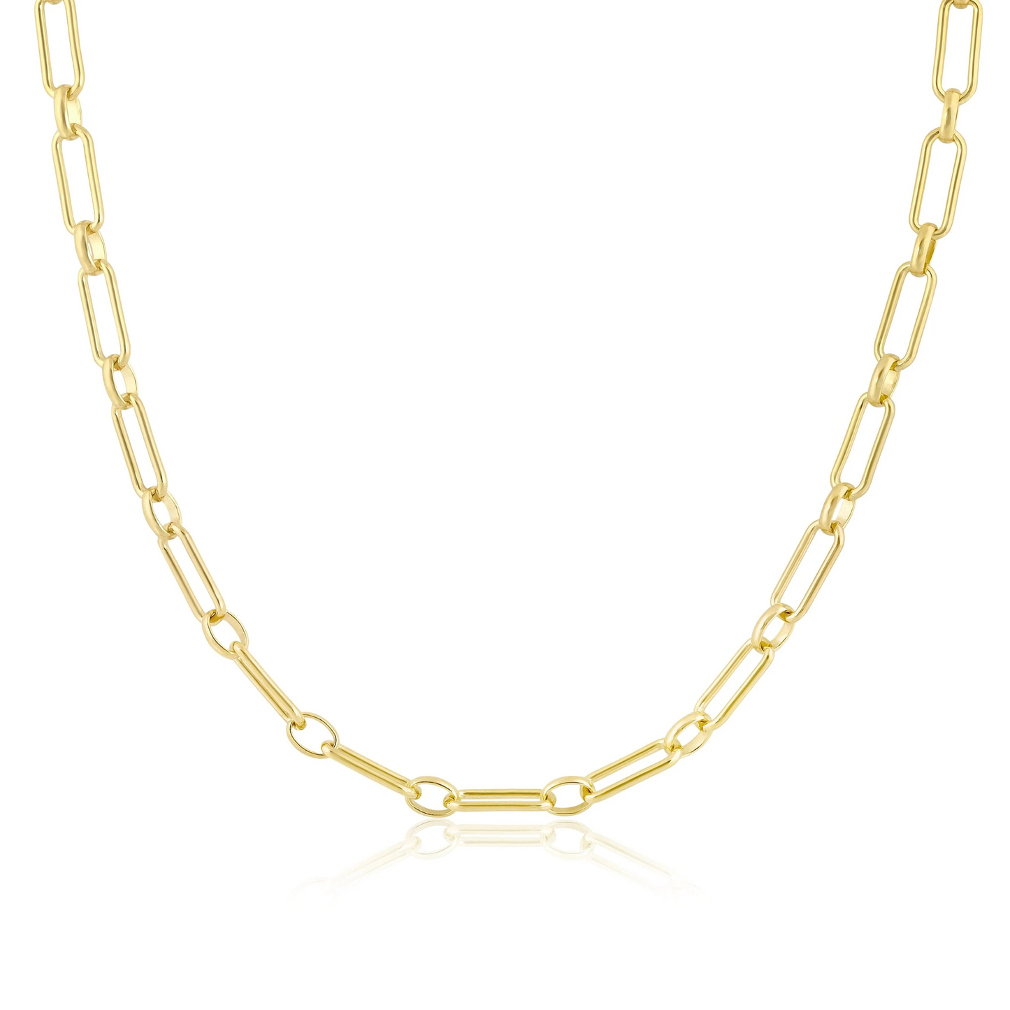 Round & Oval Large Link Watch Chain Necklace