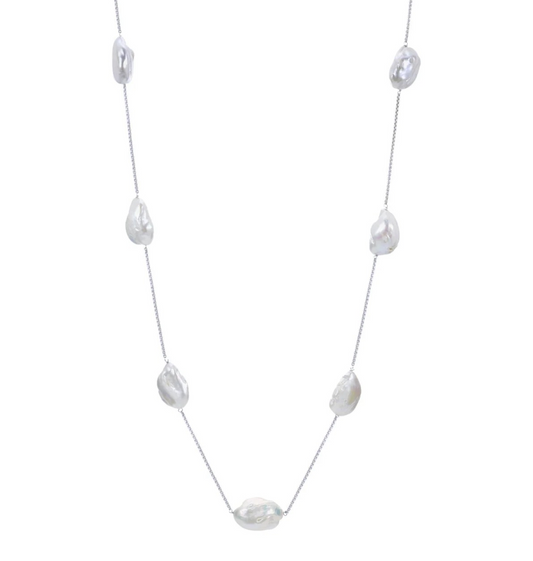 Baroque Pearls Station Necklace
