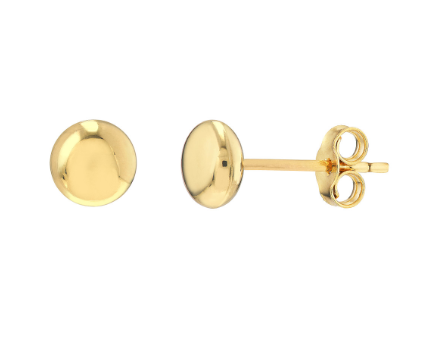 Flat 7mm Round Pebble Stud Earrings