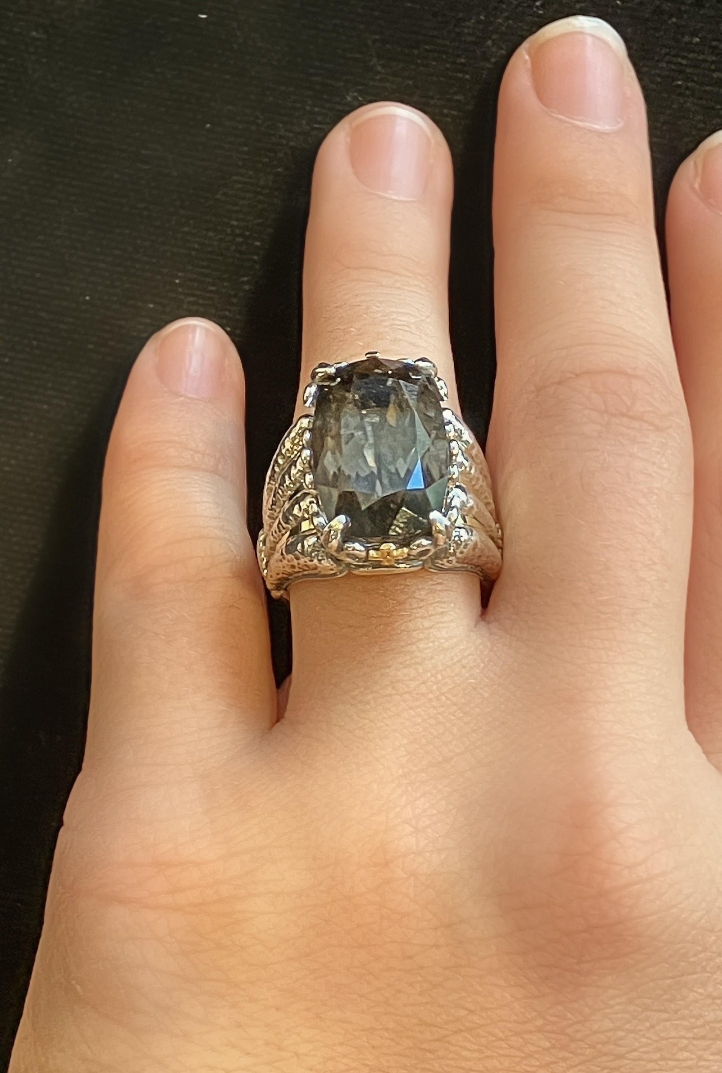 Smoky Quartz Mixed Metal Ring