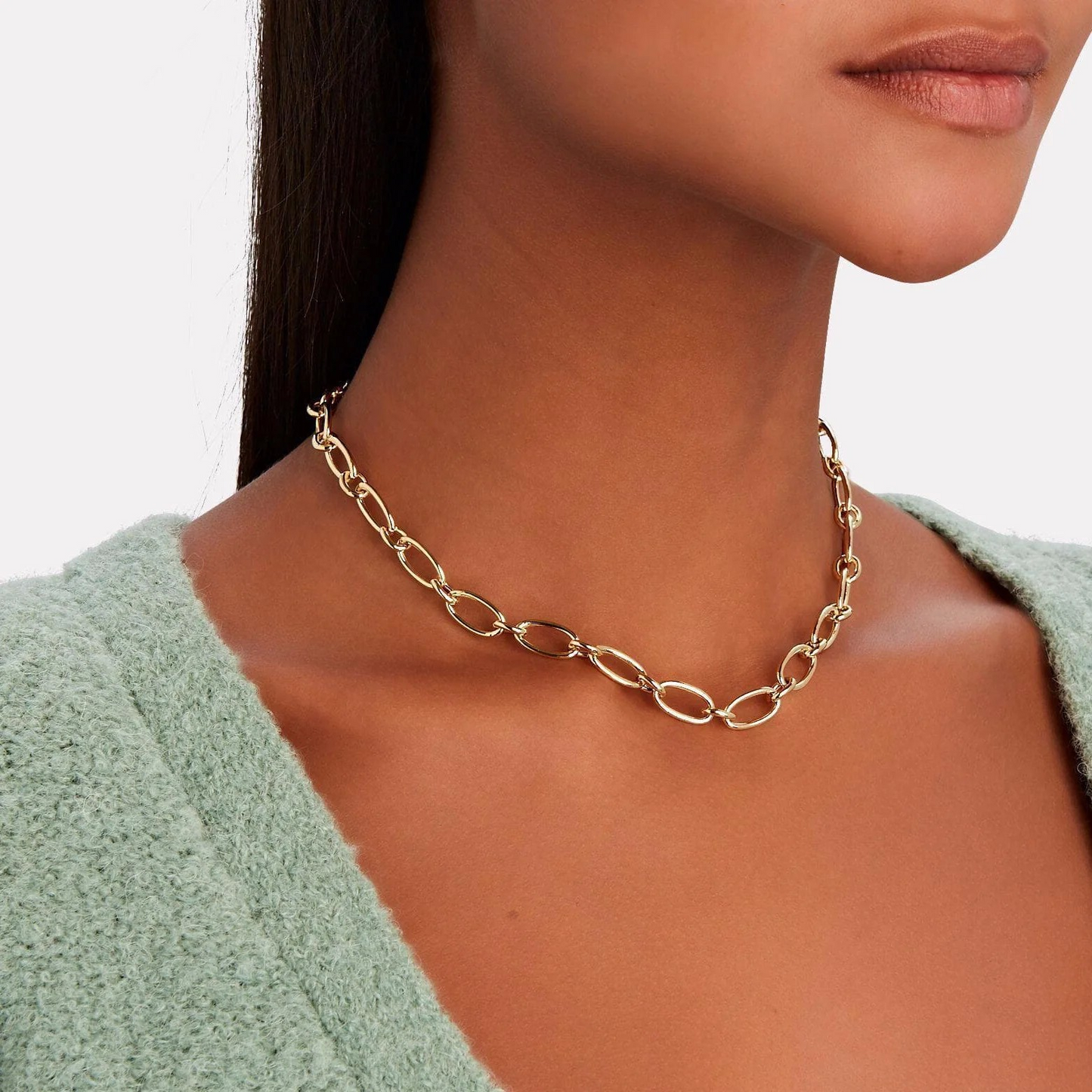 Round & Oval Chain Necklace