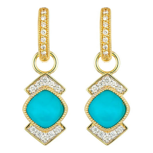 Lisse Cushion Cut Turquoise Earring Charms