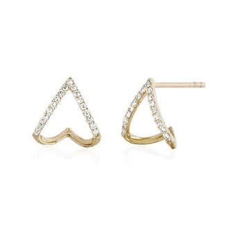 Diamond Chevron Huggie Earrings